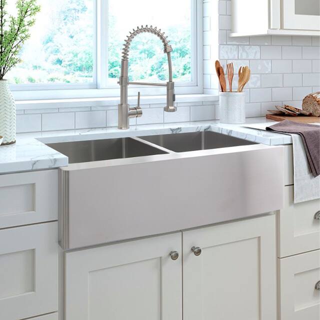 33"L x 21"W Double Basin Undermount Kitchen Sink with Grids and Strainers Overstock 27961591